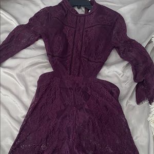 dark purple lace romper